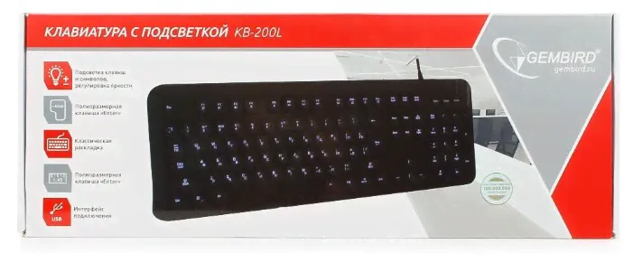 Клавиатура Gembird KB-200L Black USB-4