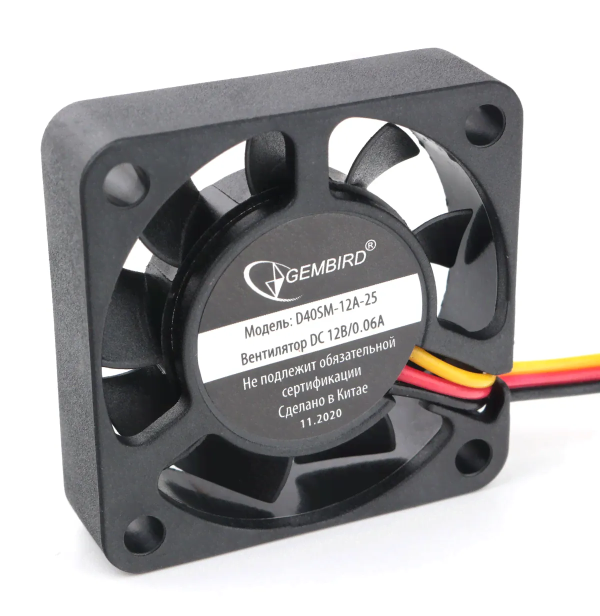 Вентилятор (40/10) Gembird [3 pin/6000 rpm/25 дБ] D40SM-12A-25-0