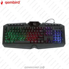 Клавиатура Gembird KB-G410L [игровая, проводная, мембранная, клавиш - 114, цвет черный, провод 1.5м, RGB подсветка, USB]