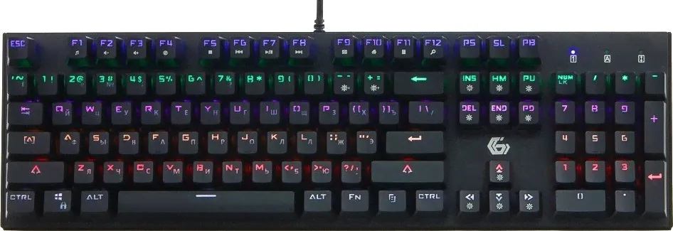 Игровая клавиатура USB Gembird KB-G550L механическая, 104+7 клавиш, подсветка, кабель 1.8м Black