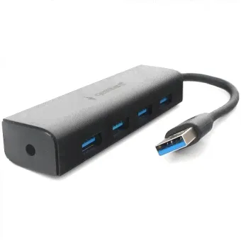 Концентратор USB Gembird UHB-C354, 4 порта, , разъём для дополнительного внешнего питания-0