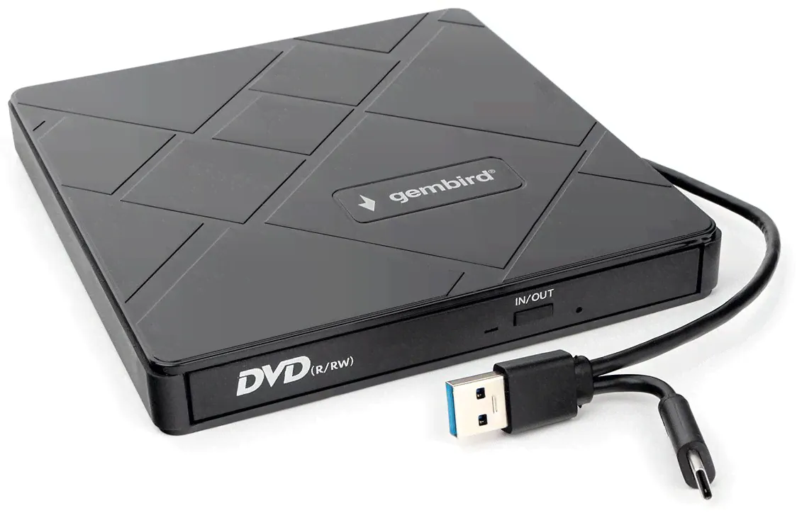 USB 3.0 Gembird DVD-USB-04 пластик, со встроенным кардридером и хабом черный