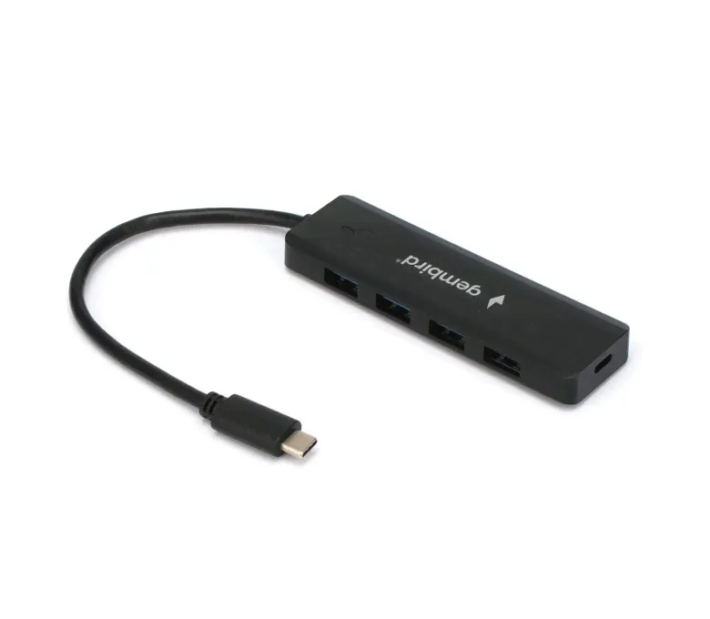 USB-концентратор Gembird UHB-C424 (4 порта USB 3.0) с доп. питанием (Type-C), кабель Type-C