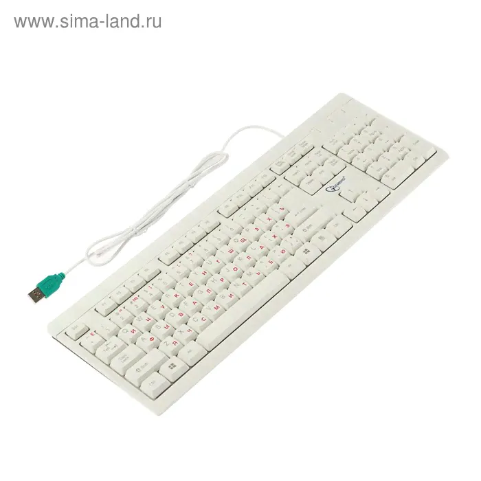 Клавиатура Gembird KB-8300U-R, проводная, мембранная, 107 клавиш, USB, бежевый-0