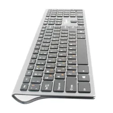 Клав. Gembird KBW-1 Wireless Silver,109 клавиш, м/медиа, ножничный механизм, бесшумная
